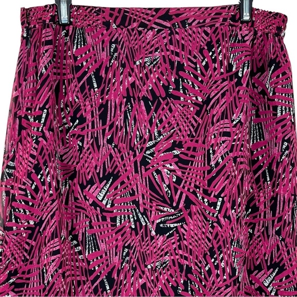Alfred Dunnar Petite Chiffon Fuchsia & Black Midi Skirt Size 10 Petite - Picture 4 of 9